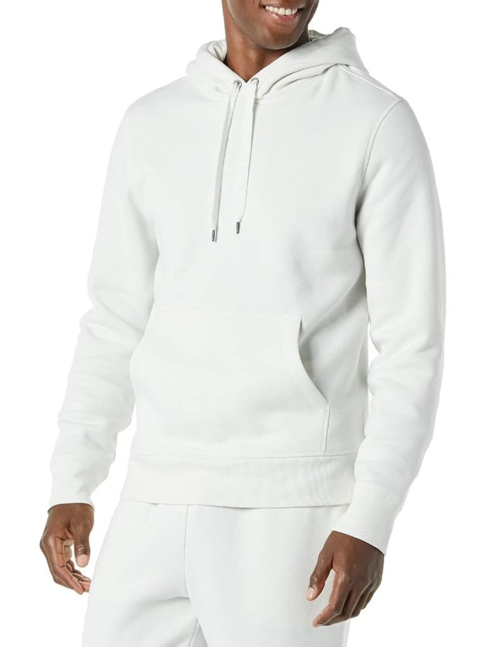 Amazon Essentials Men's Light Grey Pullover Comfortable Hooded Sweatshirts